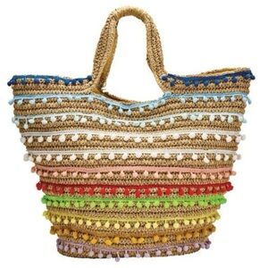 Pom Pom Tote Bag Women’s Beach Summer Vacation